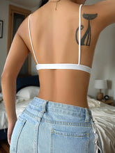 Solid Color Comfortable Breathable Front Button Deep V Bra White